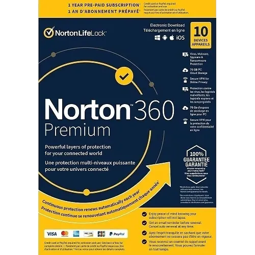 Norton 360 Premium - 3 Year / 10-Device - USA/Canada
